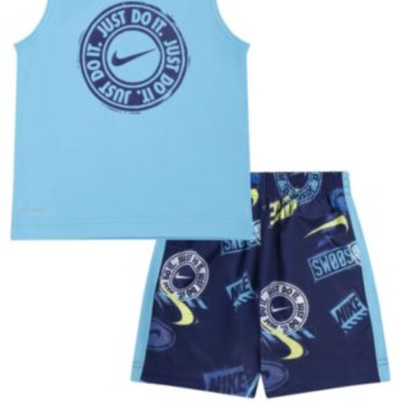 Nike Matching Sets Nike Deep Royal Blue Smiley Face Logo 2pc Short